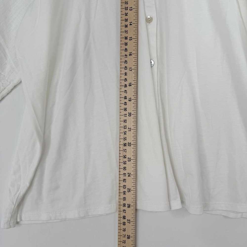 J. Jill Women's Blouse Casual Career Eyelet Sleeve  3/4 Cotton Boho SZ-2X NWOT - Picture 4 of 11